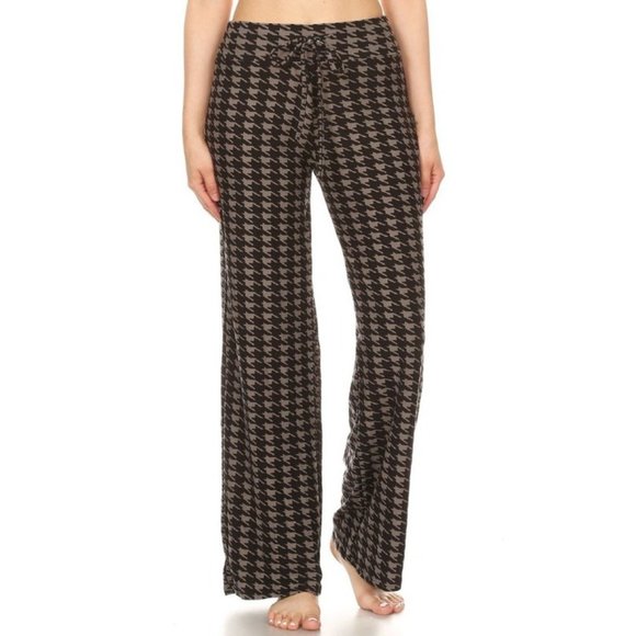🎉 Houndstooth print high waist Lounge Pants - Picture 2 of 4